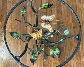 Glass and metal butterfly table