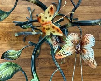 Glass and metal butterfly table