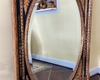 Regency style framed beveled mirror 
