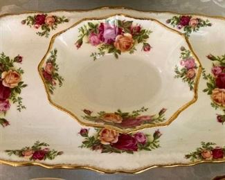Royal Albert Old Country Roses candy dish; Royal Albert Old Country Roses Tray