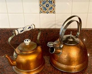 Copper tea kettles