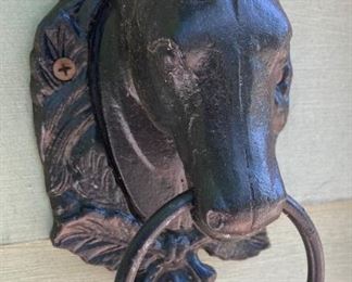 Metal horse door knocker