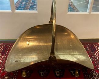 Vintage brass clawfoot log holder