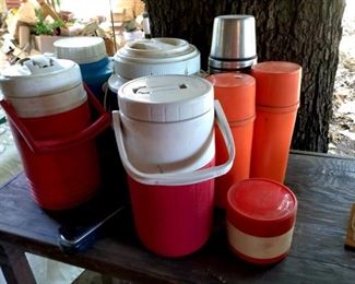 Vintage thermoses and jugs