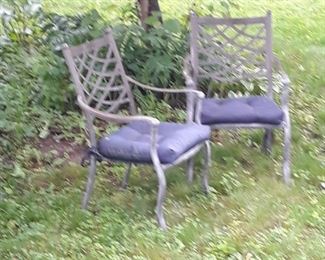 Cast aluminum  chairs,  four chairs available 