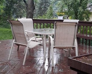 Patio or deck table with four chairs 