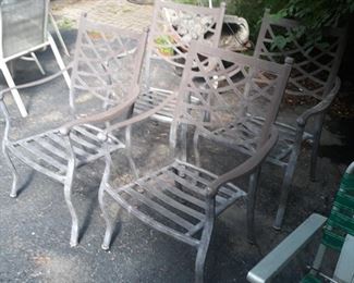 Cast aluminum  chairs , four available 