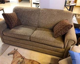 Love seat has sofa bed