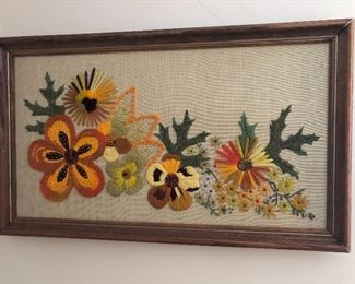 Vintage embroidered art- SOLD