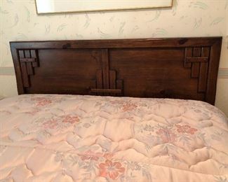 Queen size headboard and bed frame. Pillow top mattress