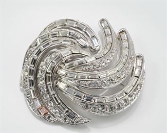 Vintage Nolan Miller rhinestone brooch