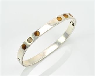 Tiger eye & sterling cuff bracelet