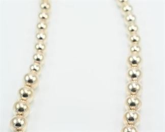 Sterling Navajo graduated pearl necklace