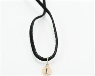 Sterling pendant with leather rope chain