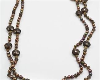 Wow-Tahitian pearls & smoky quartz necklace.  Beautiful!