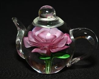 Dynasty gallery pink rose crystal teapot 