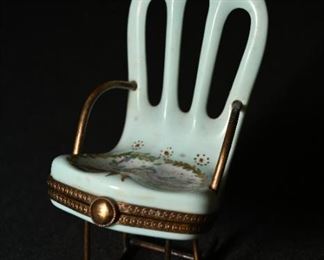 Limoge rocking chair trinket box