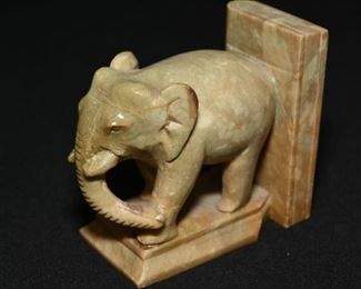 Jade elephant book end