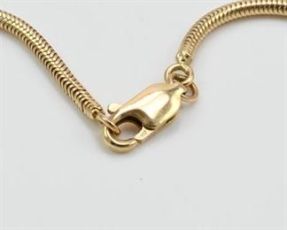 14k yellow gold serpentine necklace
