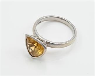 Citrine & sterling ring