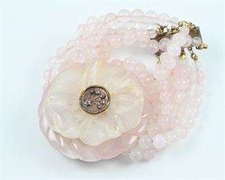 Pink rose quartz bracelet