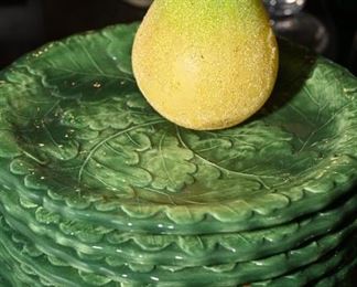 Majolica leaf dessert plates