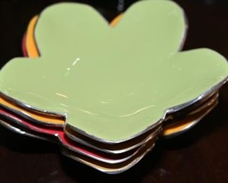 Lunares enameled dessert plates