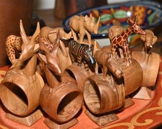 African animal napkin rings