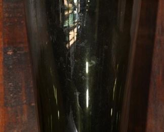 Pottery Barn tall emerald glass floor vase