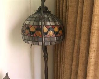 Tiffany like stained glass vintage standing lamp