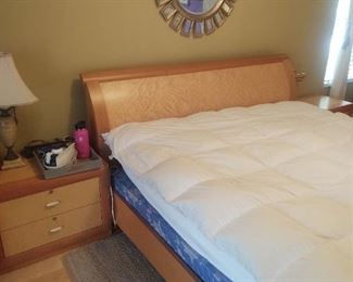 SCAN DESIGN BLONDE WOOD BEDROOM SET. CALIFORNIA KING. TWO NIGHTSTANDS. ONE ARMOIRE $ 2000.00