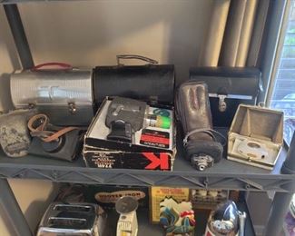 vintage lunchboxes and cameras