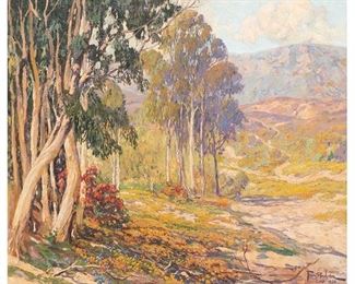 Franz Strahalm, "Eucalyptus Trees", 1928, oil on canvasboard, sight: 32 x 38", frame: 40 x 46”
