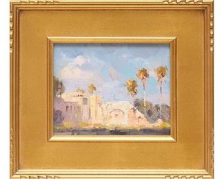 Calvin Liang, "Before Sunset", oil on canvas, sight: 8 x 10", frame: 14.5 x 16.5”