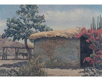 Tom Lea (1907-2001), "Grace Note in a Hard World", 1978, lithograph ed. 54/200, image: 20 x 31", frame: 28 x 40" 