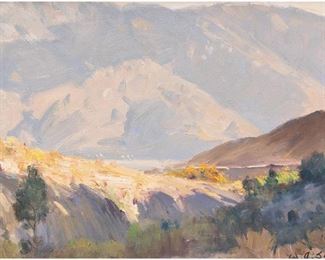 W. Jason Situ (b. 1959), "Afternoon Light"; Stubby Canyon (Palm Springs), oil on canvas, sight: 9 x 12", frame: 15 x 18"