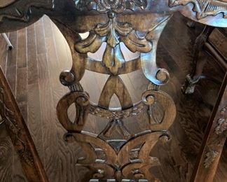 Beautifully carved back .  .  . 