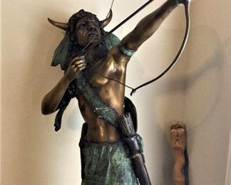 Bronze Native American statue 