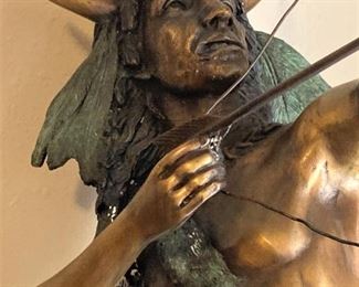 Bronze Native American statue 