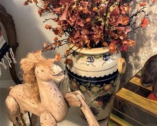 One of several horses throughout the house