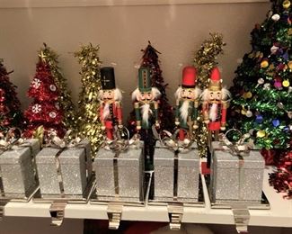 Gift box stocking holders; nutcrackers