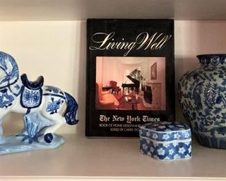 Blue and white selections