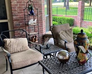 Matching chairs and side table