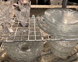 Clear plates and glasses