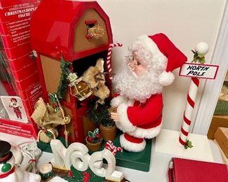 Santa at mailbox decor, ceramic NOEL 