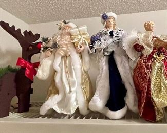 tree topper angels, wooden reindeer