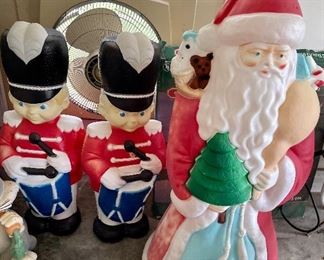 Santa and Drummer blow molds