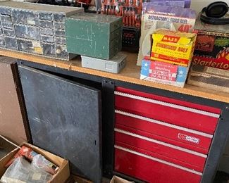 various tools, screws, misc hardware