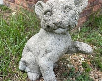 concrete lion cub