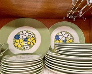 vintage floral set of dishes